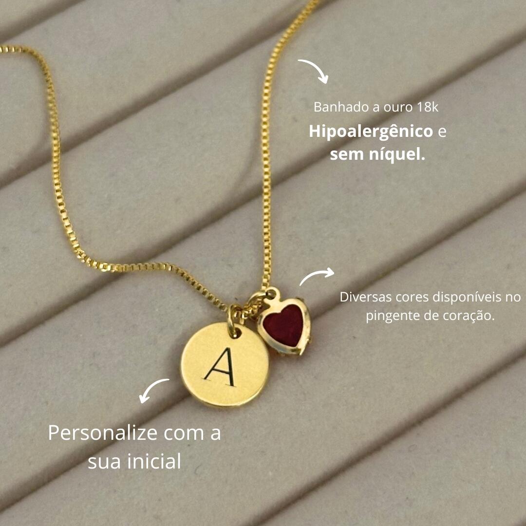 Colar Com Inicial Comprar KIT COLAR INICIAL 1MM BANHADO A OURO - a partir de R$144,00