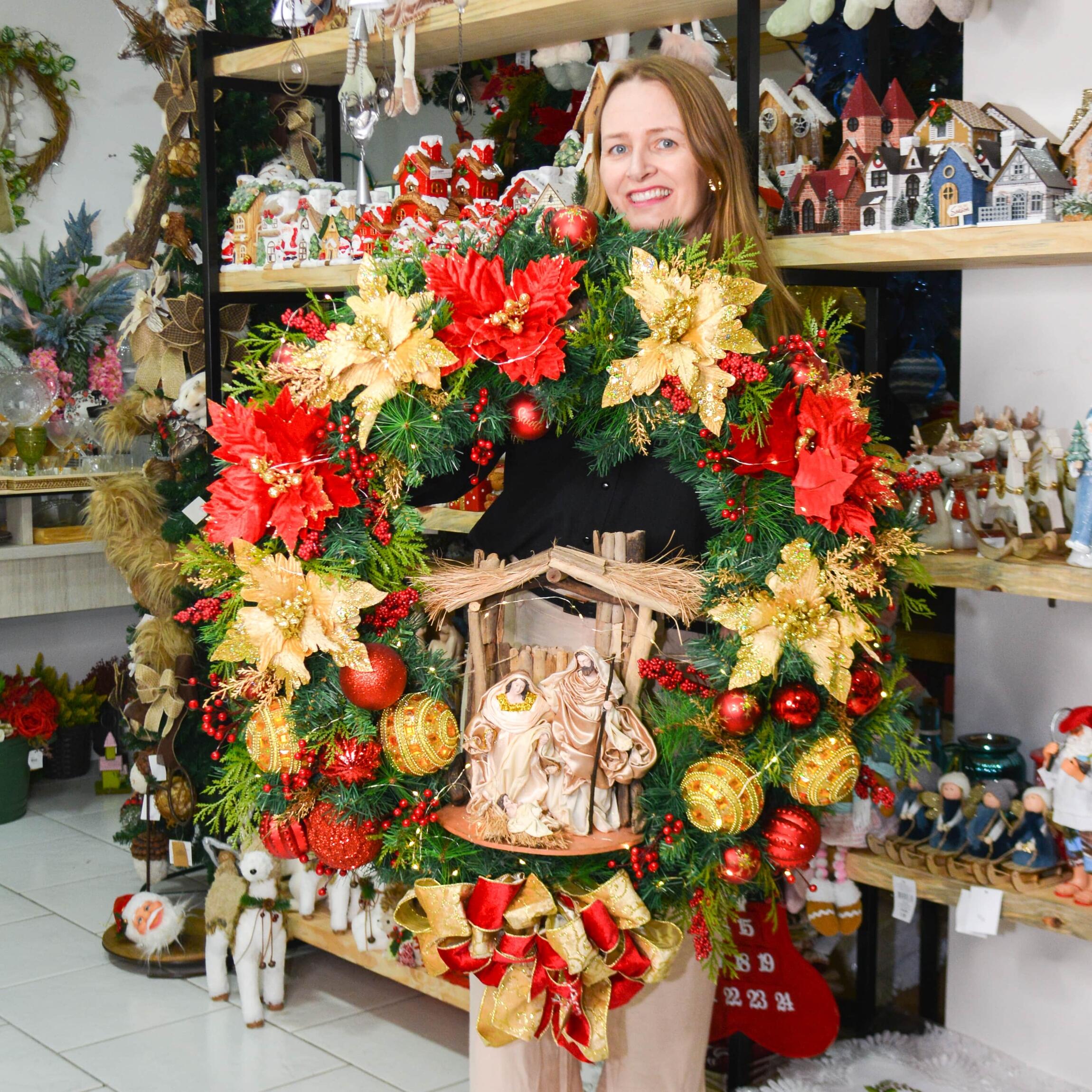 Tapete Decorativo Natal para Porta Família Natalina
