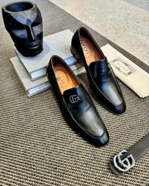 Comprar Gucci Italy Metallic Preto - Lord Sapatos Masculinos