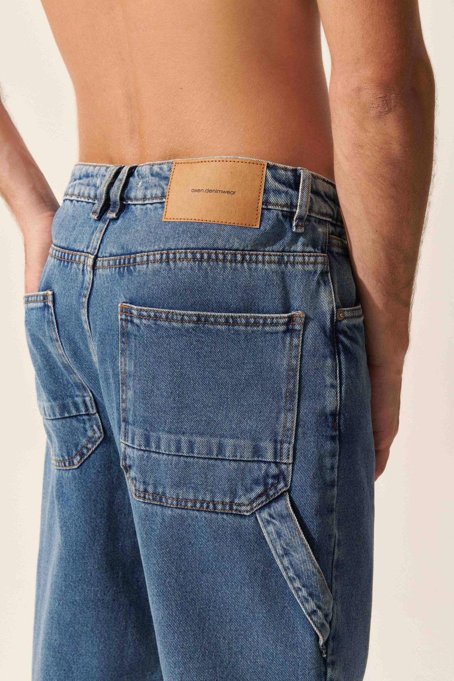 Bolso Lateral CalÃ§a Emporio Masculina Calça Sarja Aleatory Ajuste