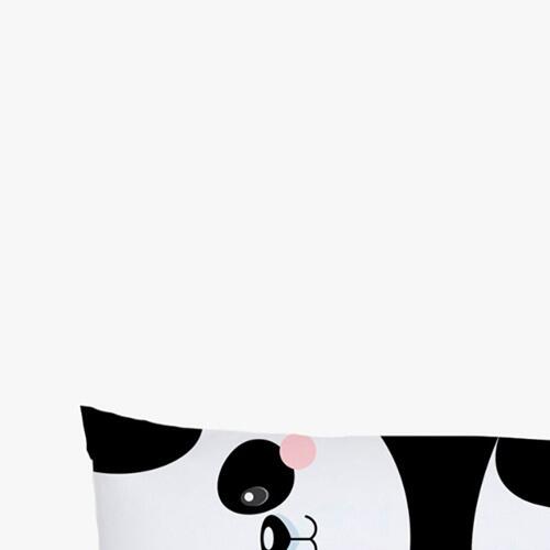 Travesseiro De Corpo Aconchego 1,30m X 38cm Com Fronha Microfibra Estampado - Panda