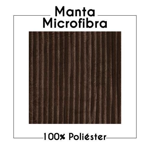 Manta Microfibra Velvet Bariloche Queen 2,40m X 2,20m Com Toque Aveludado - Tabaco