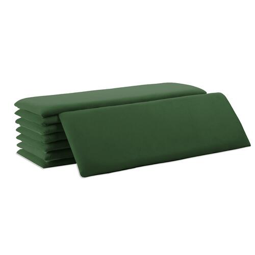 Cabeceira Solteiro Em Formato Linea Tecido Suede Com Mdulo Estofado Kit 5 Peas - Verde