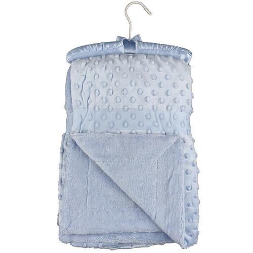 Cobertor Para Beb Microfibra De Bolinhas 1,50m X 1,00m Com Cabide Sweet Baby - Azul