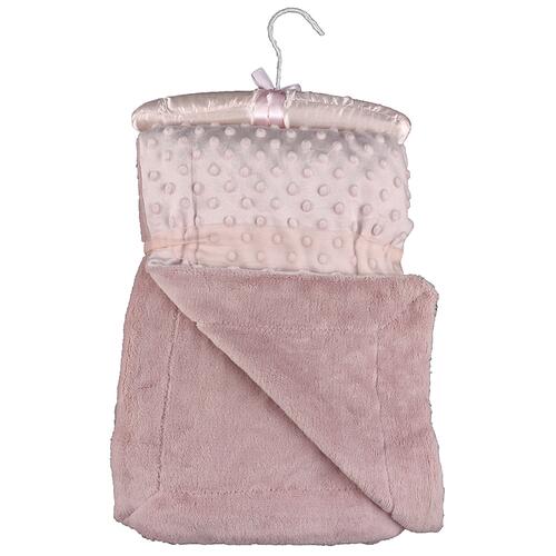 Cobertor Para Beb Microfibra De Bolinhas 1,50m X 1,00m Com Cabide Sweet Baby - Rosa