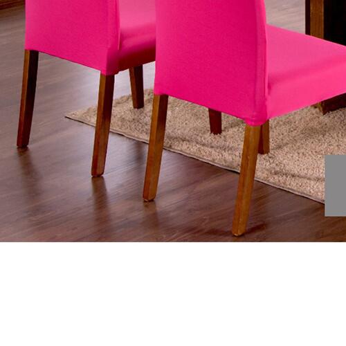 Capas Para Cadeiras De Jantar 08 Peas Em Malha Gel Lisa - Pink