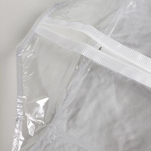 Capa Protetora Para Terno E Roupas 100% PVC Com Zper 98cm X 58cm Transparente