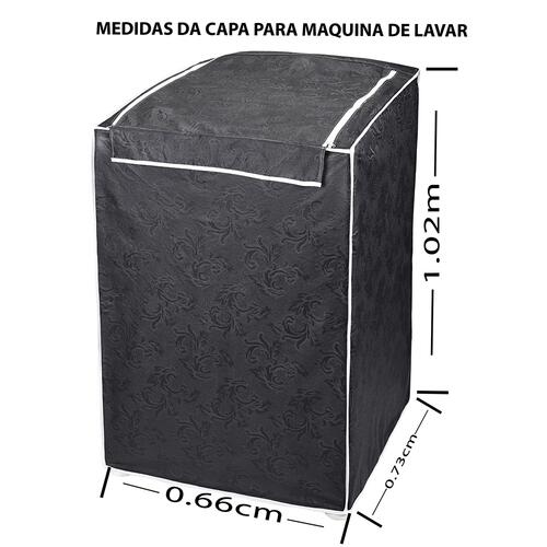 Capa Para Mquina De Lavar Roupa Tamanho G = 66cm x 73cm x 102cm - Chumbo