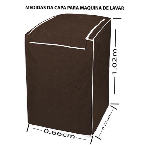 Capa Para Mquina De Lavar Roupa Tamanho G = 66cm x 73cm x 102cm - Tabaco