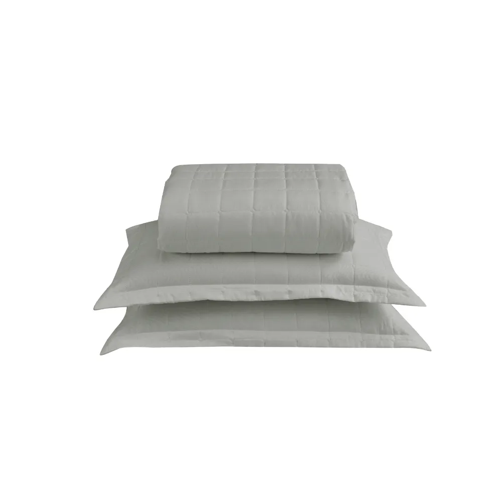 Conjunto Cobre Leito 3 Peças Soft Touch Plumasul - Casal Cinza