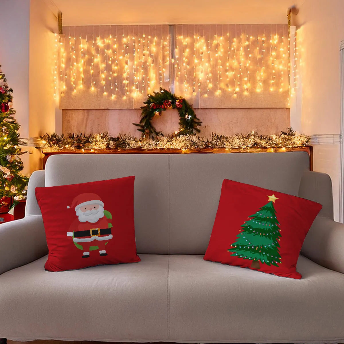 Capa De Almofada De Natal Com Zíper 43cm x 43cm Kit 02 Peças - a partir ...