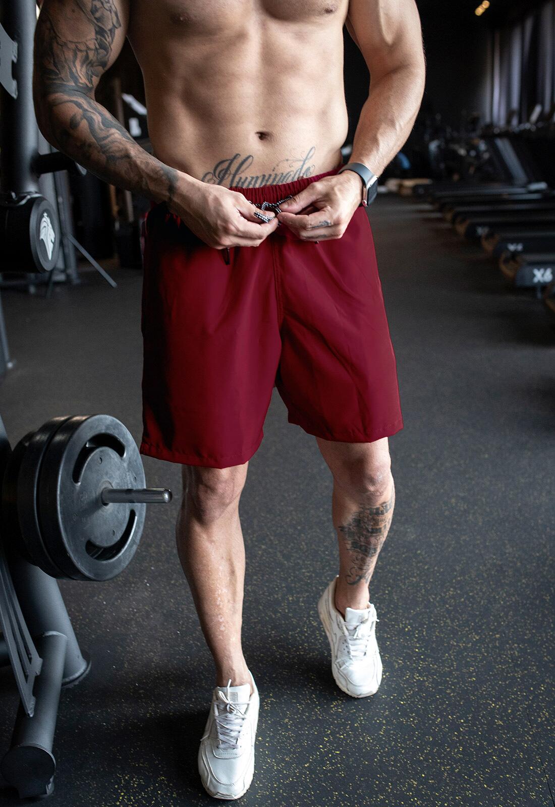 Shorts Microfibra Elastano Mega Confortável Vinho - a partir de R