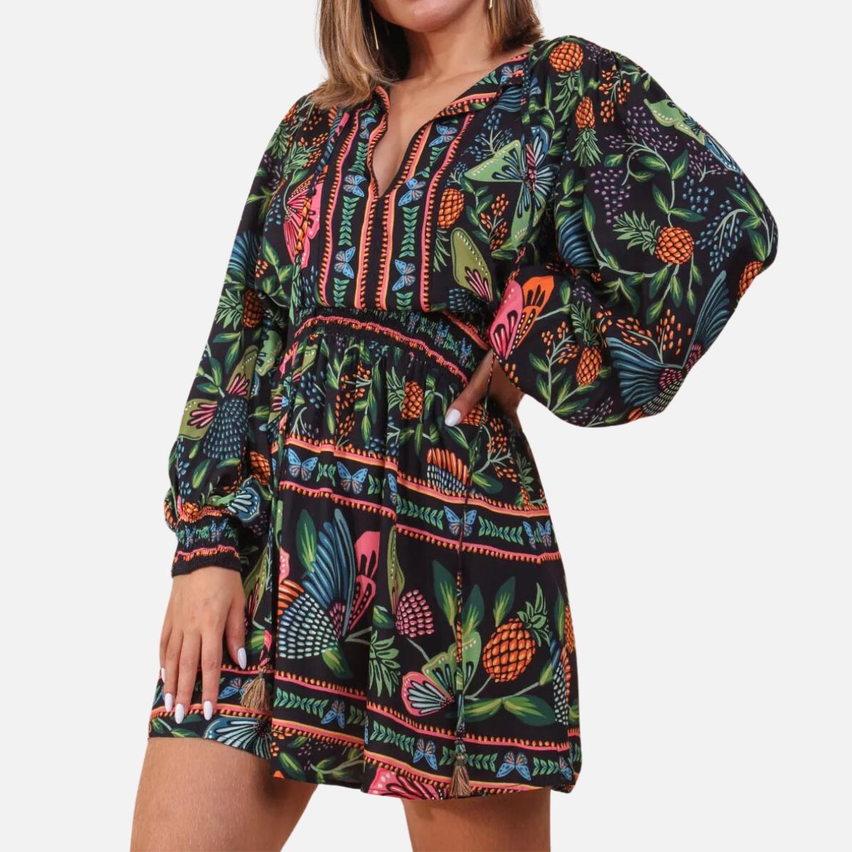 Comprar Vestido Curto Manga Longa Borboletario Farm Nagai Boutique