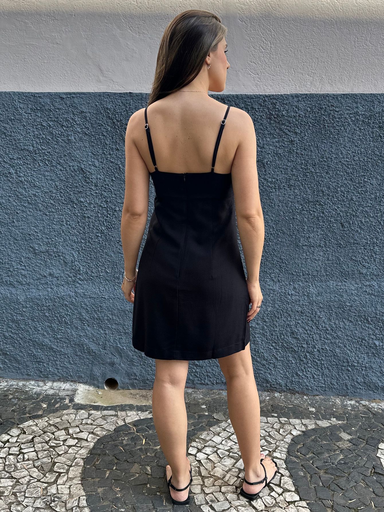 Comprar Vestido Curto Alças Finas Em Crepe Dzarm Nagai Boutique