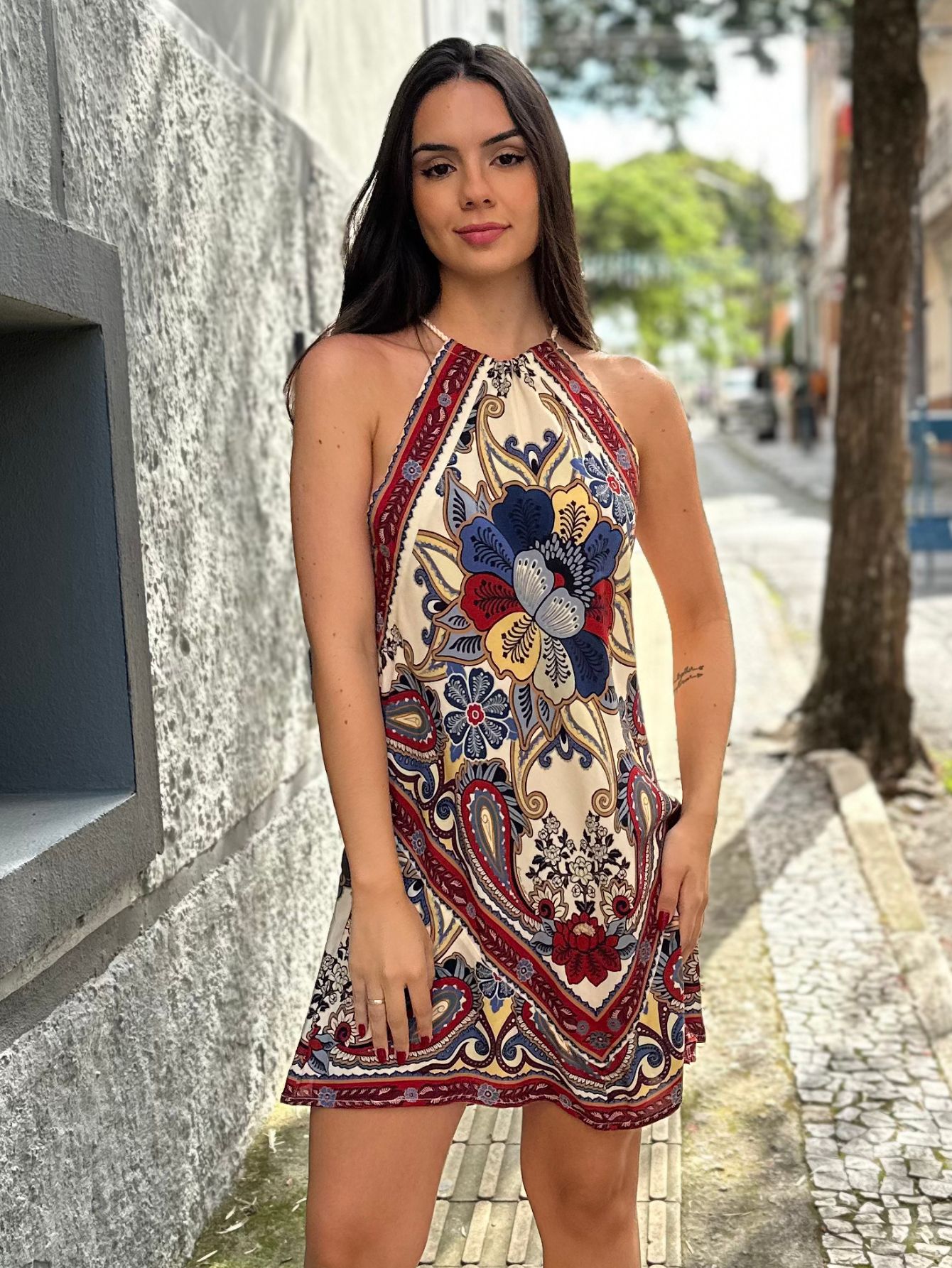 Vestido Curto Cajuada Vestido Bordado Borboleta Vestido Farm