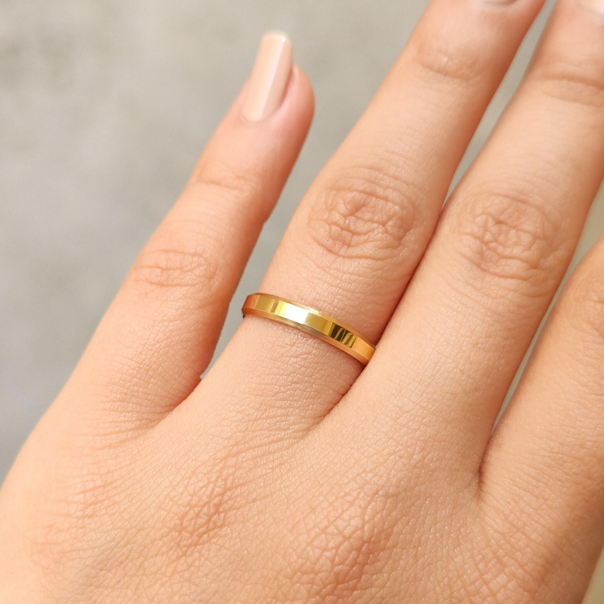 Comprar Par Aliança Casamento 3mm Ouro 18K Reta Chanfrada - a