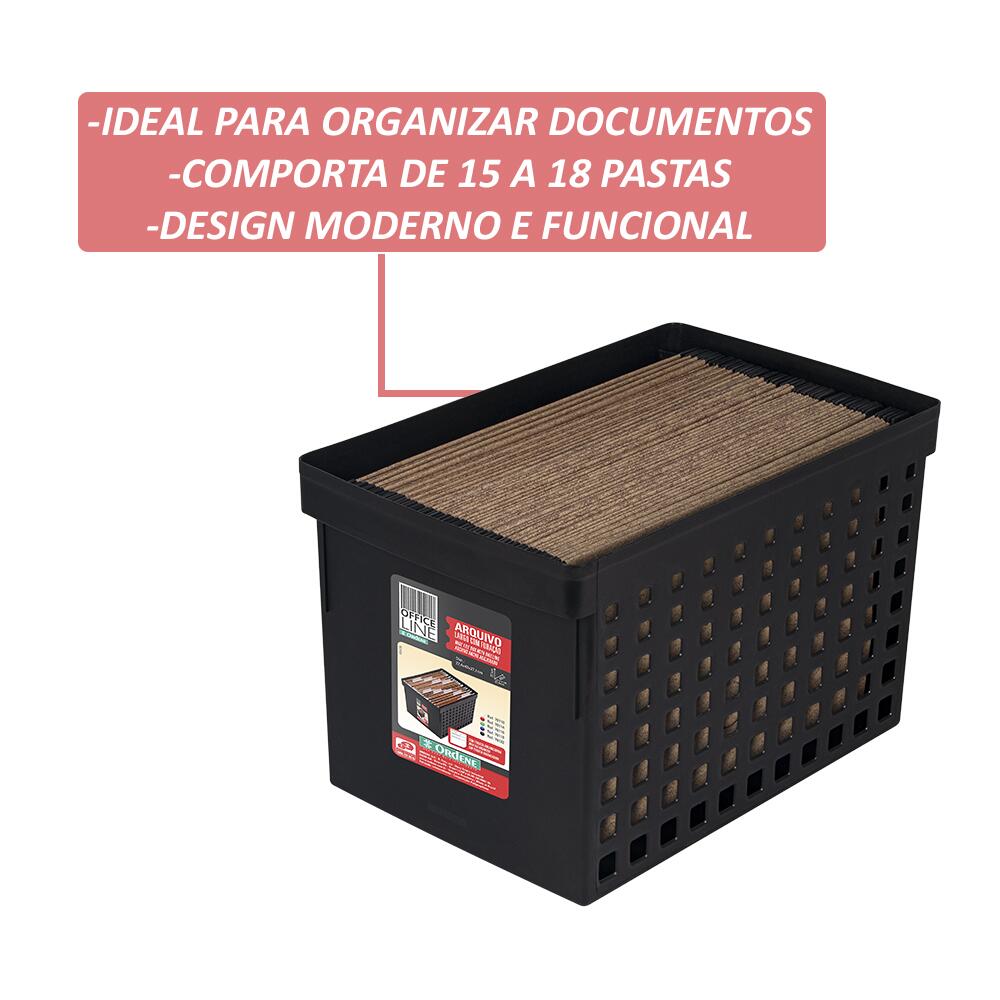 Comprar Caixa Arquivo Plástico Largo com Furação Office Ordene - a ...