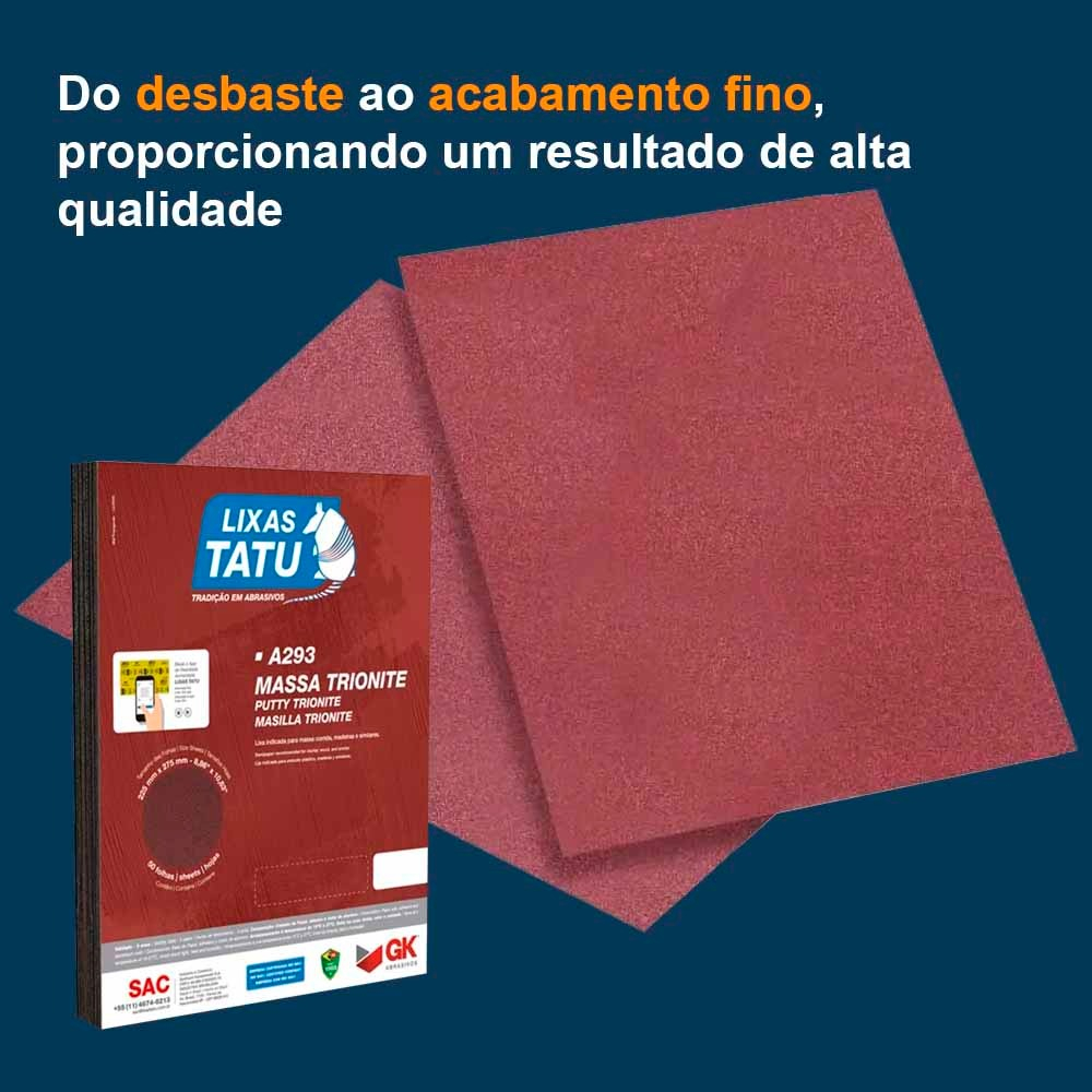 Comprar Lixa Massa Trionite A293 Grão 220 Lixas Tatu - 50 Folhas - a ...