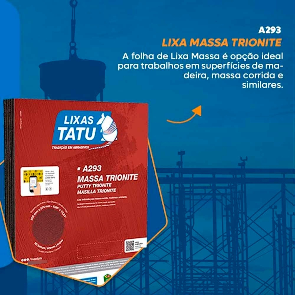 Comprar Lixa Massa Trionite A293 Grão 220 Lixas Tatu - 50 Folhas - Casa ...