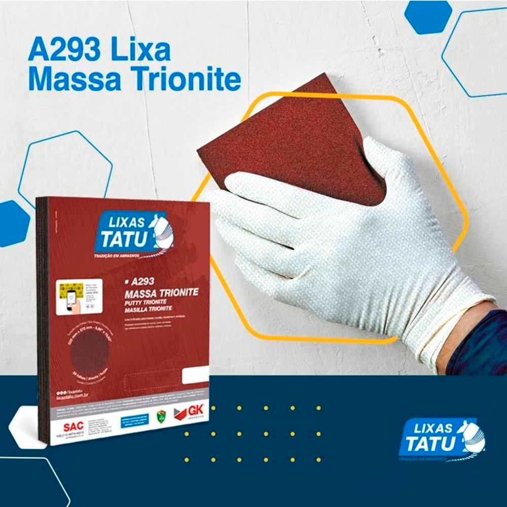 Comprar Lixa Massa Trionite A293 Grão 220 Lixas Tatu - 50 Folhas - a ...