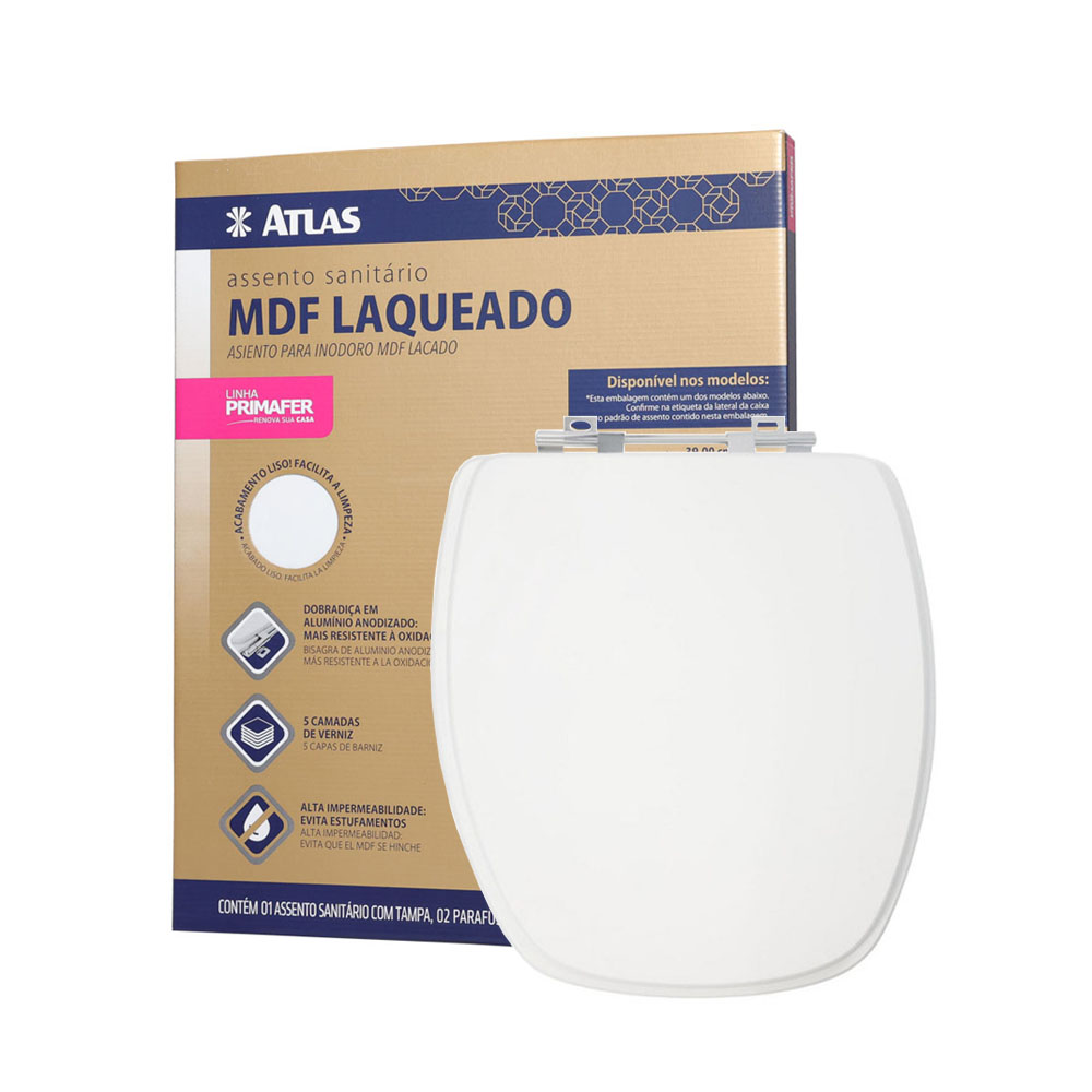 Comprar Assento Sanitário Laqueado MDF Thema Branco Atlas - a partir de ...