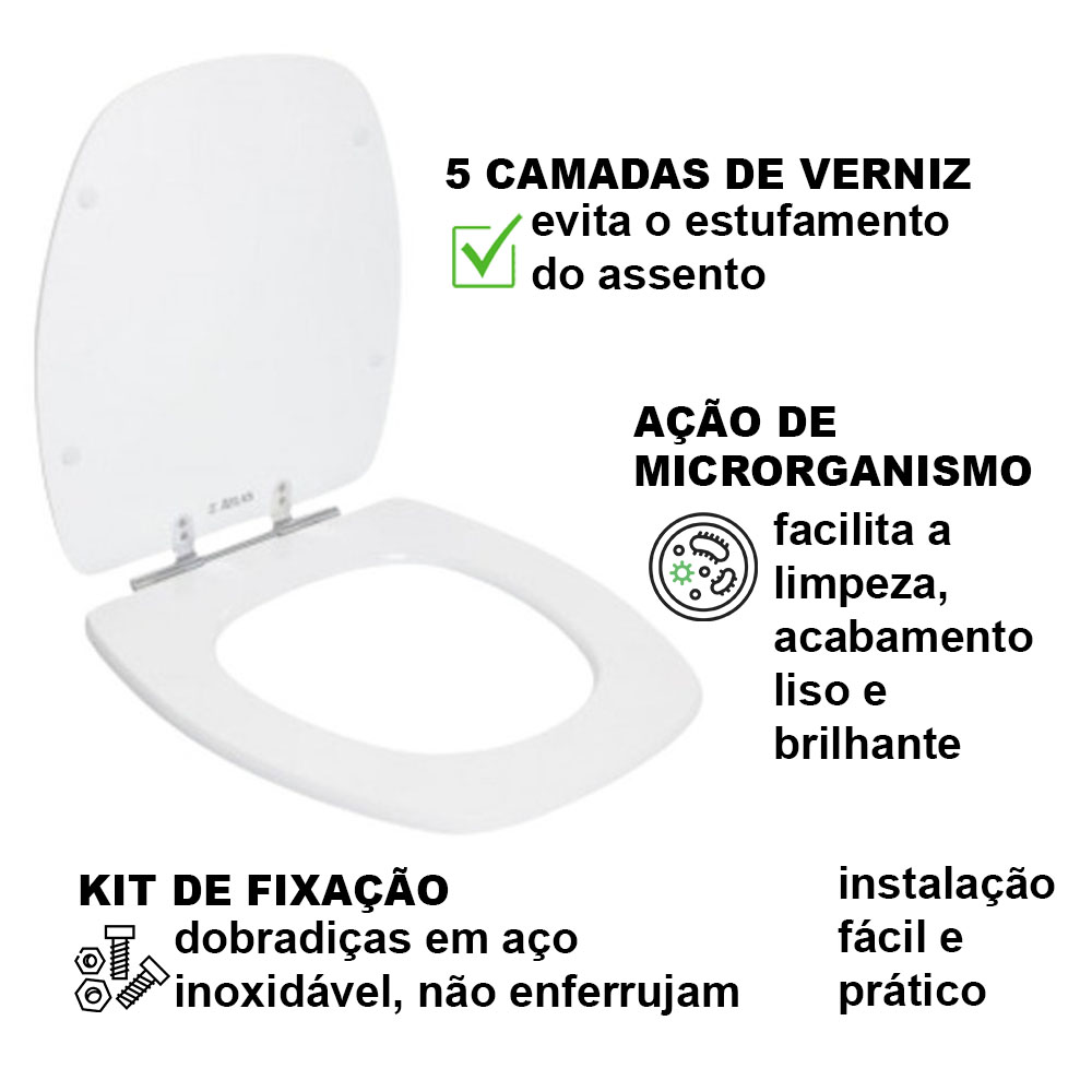 Comprar Assento Sanitário Laqueado MDF Thema Branco Atlas - a partir de ...