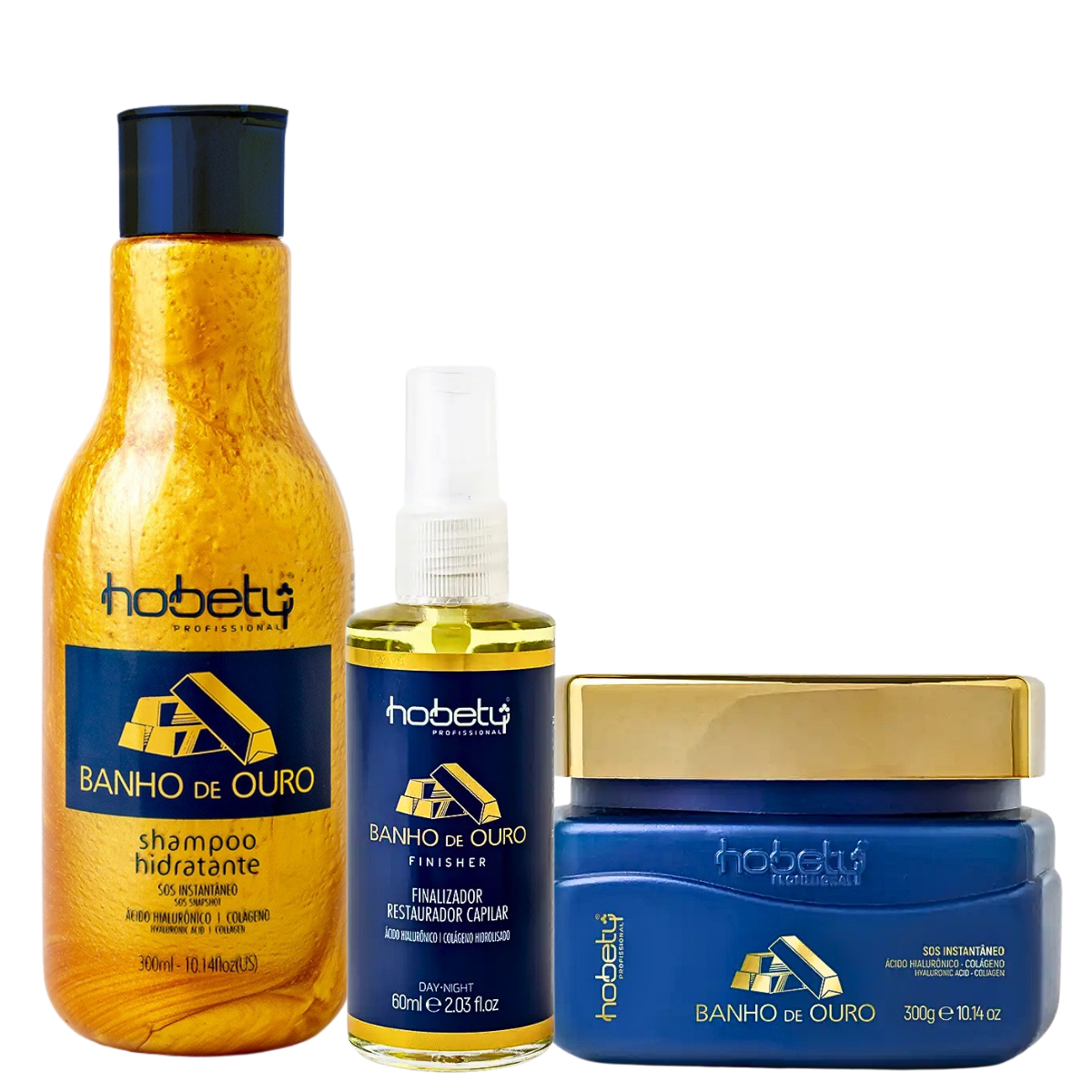 Spraysh Hobety banho de Ouro Kit Tratamento Sh + Masc+ Spray - a partir de R$287,85