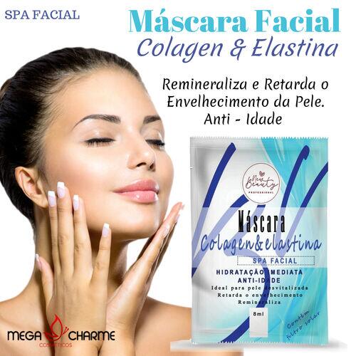 New Beauty Máscara Facial Anti Idade Colagen e Elastina  - 5 Unidades