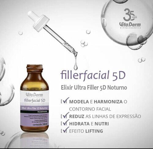 Vita Derm Elixir Ultra Filler Facial 5d Noturno 30ml
