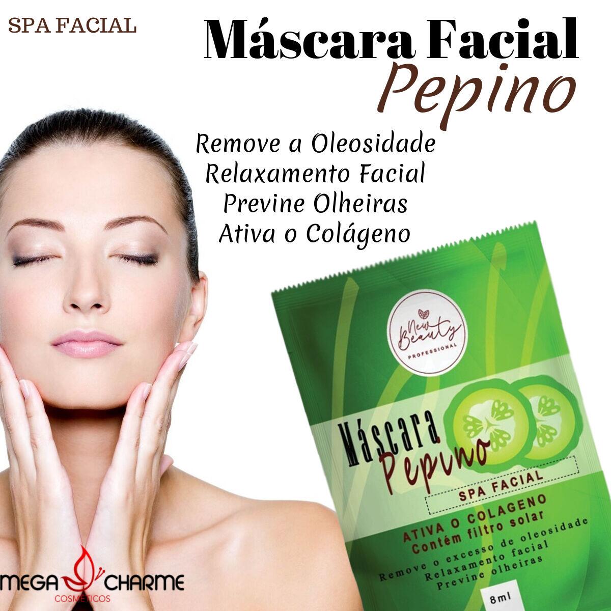 New Beauty Máscara Facial de Pepino  - Caixa c/ 50 Sachês