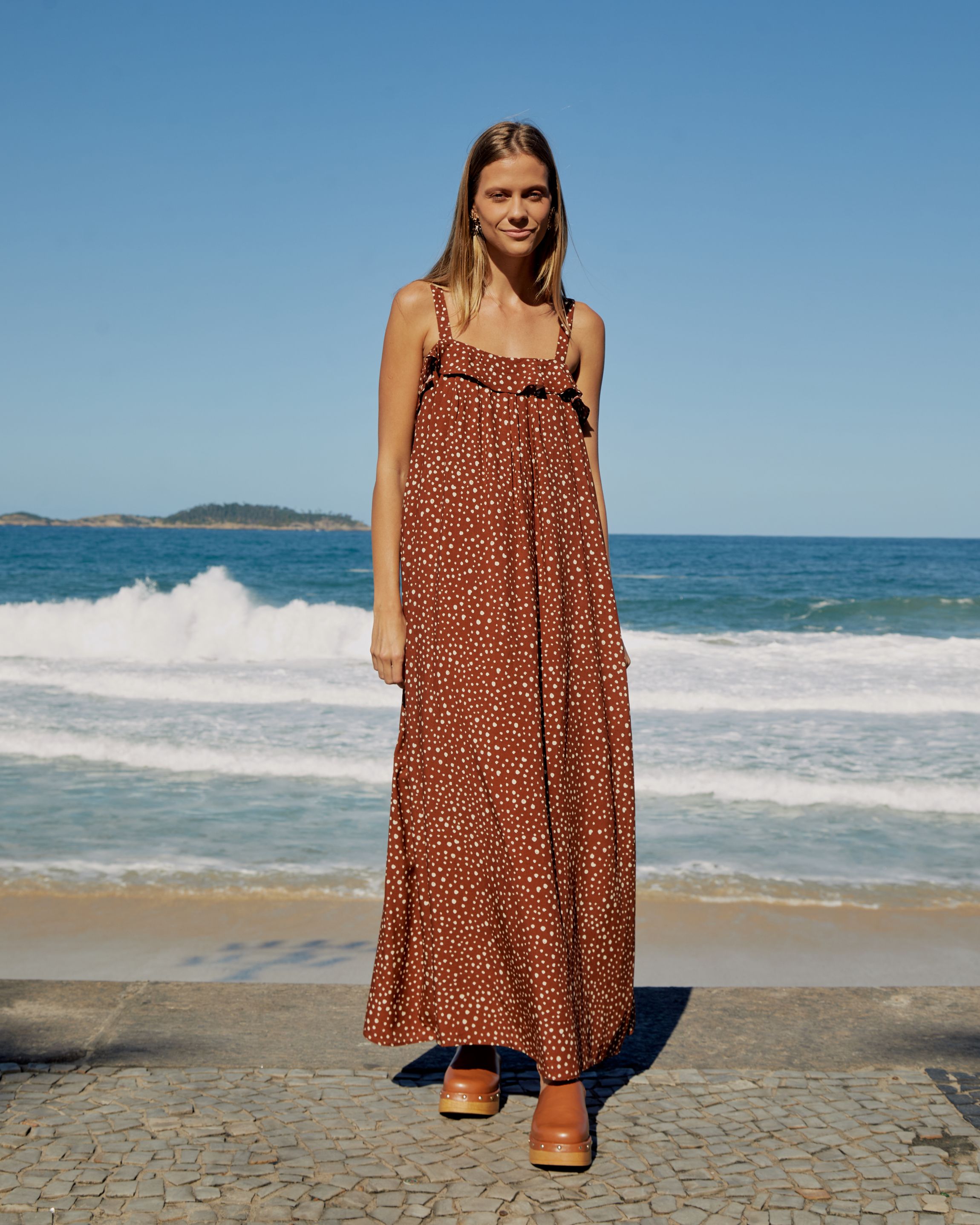 Comprar Vestido Midi Poá Boho Miallegra Rio