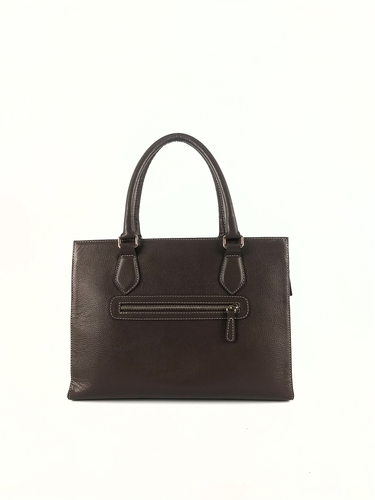 Bolsa Tote Bel - Couro Relax Café c/ Tressê Trança Café