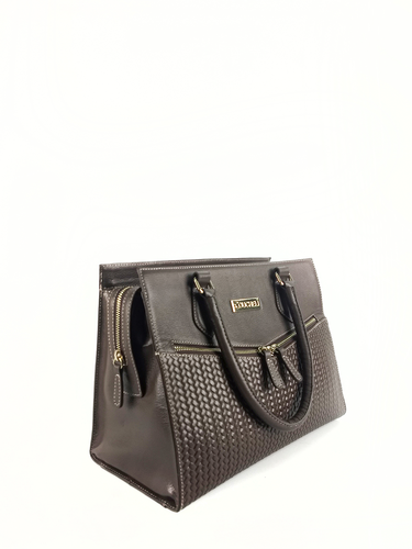 Bolsa Tote Bel - Couro Relax Café c/ Tressê Trança Café