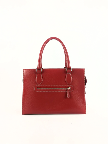 Bolsa Tote Bel - Couro Relax Vermelho c/ Tressê Trança Vermelho