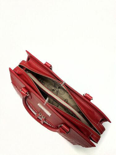 Bolsa Tote Bel - Couro Relax Vermelho c/ Tressê Trança Vermelho