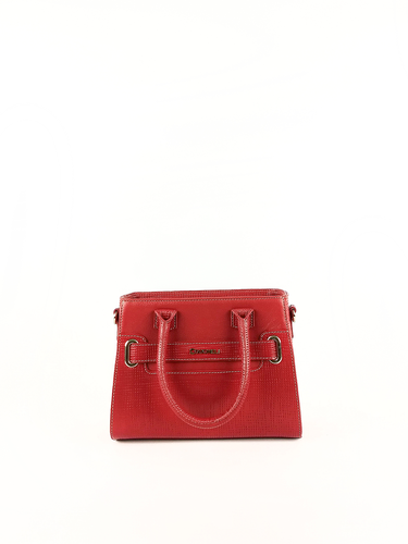 Bolsa Tote Fran - Couro Tressê Francês Vermelho c/ Relax Vermelho