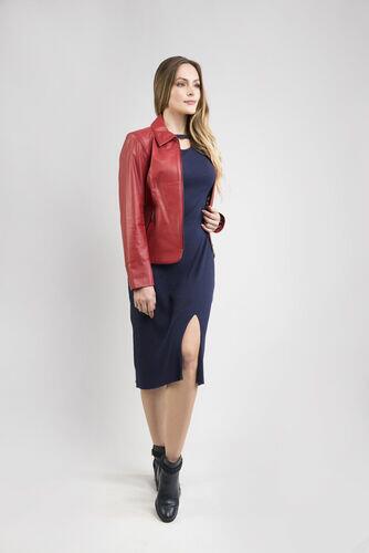 Jaqueta Laví de Couro Vest Vermelho