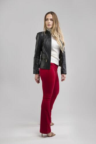Jaqueta Tici de Couro Vest Preto