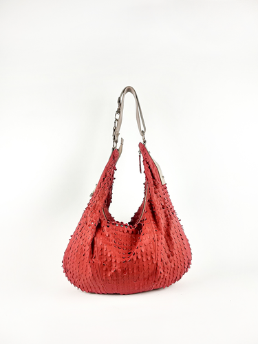 Bolsa Shoulder Lila - Couro Vest Vermelho c/ Relax Bege