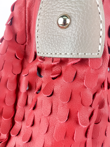 Bolsa Shoulder Lila - Couro Vest Vermelho c/ Relax Bege