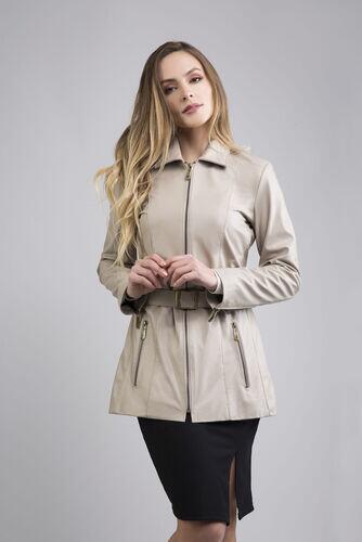 Casaco Ris de Couro Vest Nude
