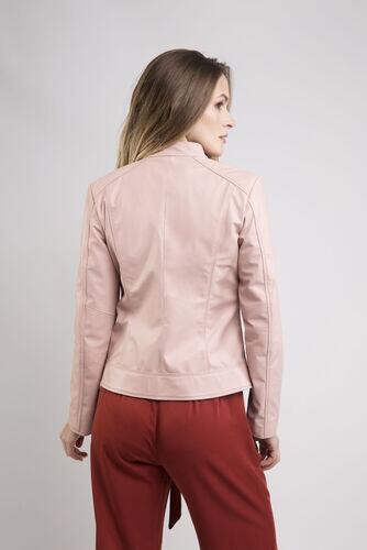 Jaqueta Tici de Couro Vest Rosa