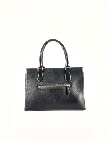 Bolsa Tote Bel - Couro Relax Preto c/ Tressê Trança Preto
