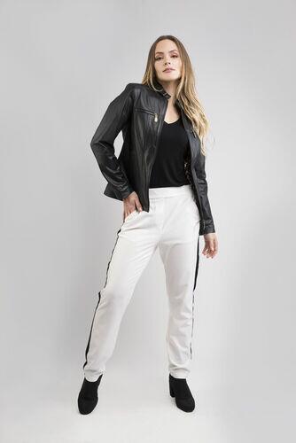 Jaqueta July de Couro Vest Preto