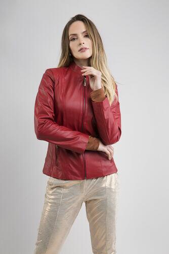 Jaqueta Lari de Couro Vest Vermelho