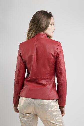 Jaqueta Lari de Couro Vest Vermelho