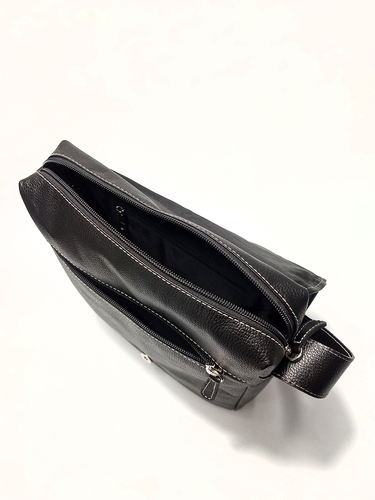 Bolsa Carteiro Duda - Couro Relax Preto