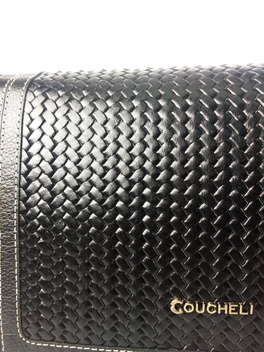 Bolsa Tiracolo Val - Couro Relax Preto c/ Tressê Trança Preto