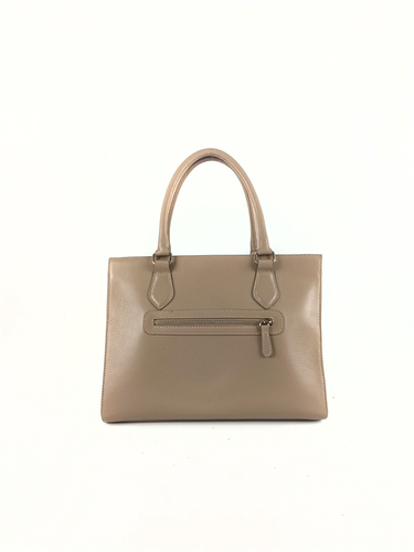 Bolsa Tote Bel - Couro Relax Bege c/ Tressê Valência Bege
