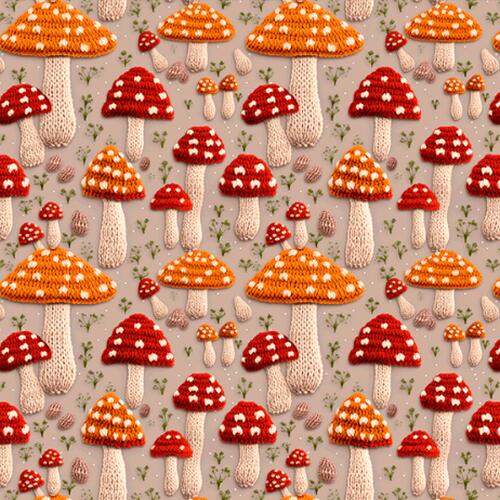 Sarja Impermeavel 3D Cogumelos do Campo 0,48x1,50